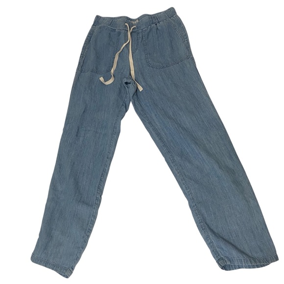Rails Graham Chambray Pants XS Medium Vintage Blue Lyocell Linen Drawstring - Picture 1 of 8
